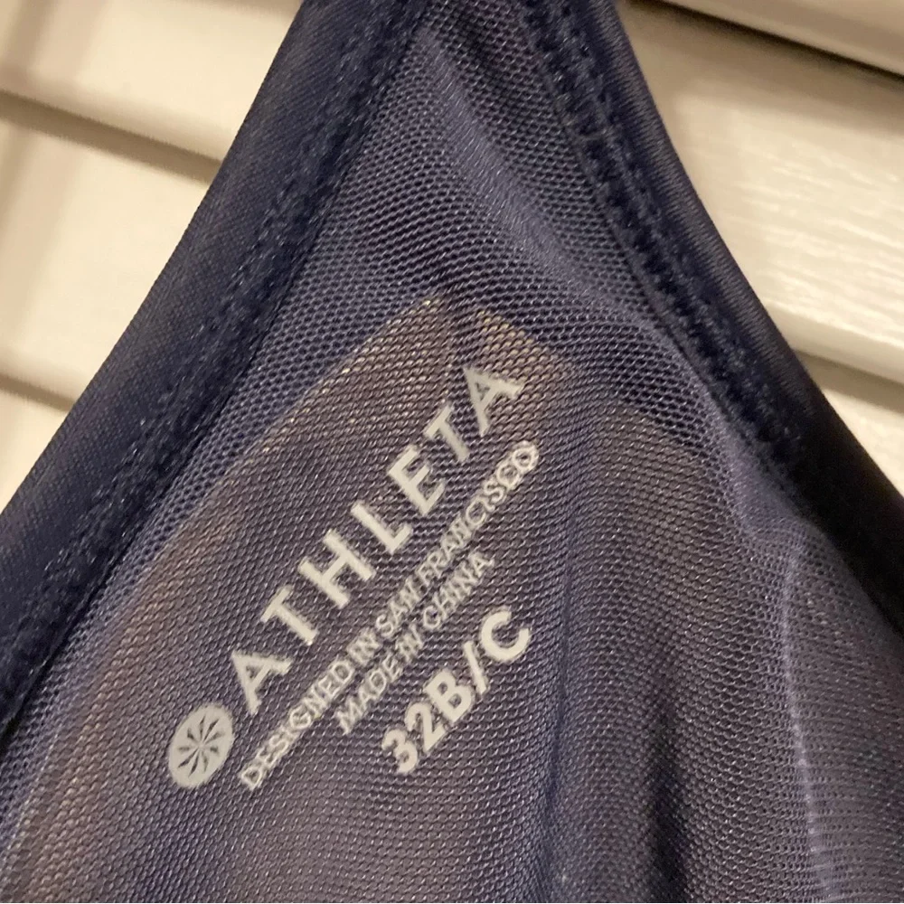 Athleta Monaco Blue And Pink Blousy Tankini Swim Top Size 32B